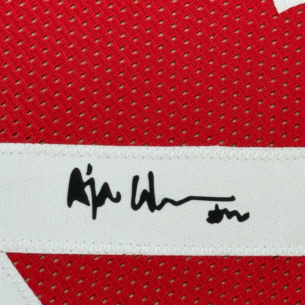 Framed Facsimile Autographed A'ja Wilson 35x39 Las Vegas Red Reprint Laser Auto Basketball Jersey (ONLINE ORDER ONLY)