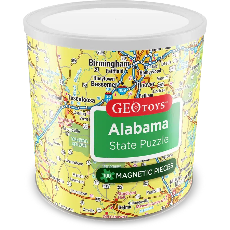 Alabama State 100 Piece Magnetic Jigsaw Puzzle Geotoys (ONLINE ORDER ONLY)