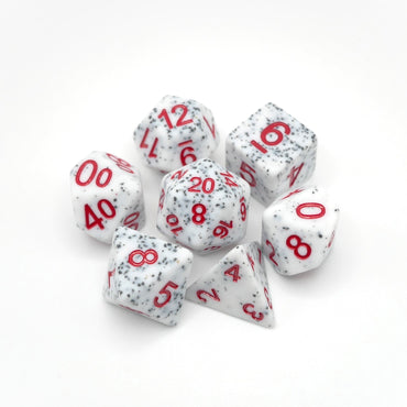 Alabaster Malphite - 7 Piece DnD Dice Set | Acrylic RPG Gaming Dice (ONLINE ORDER ONLY)