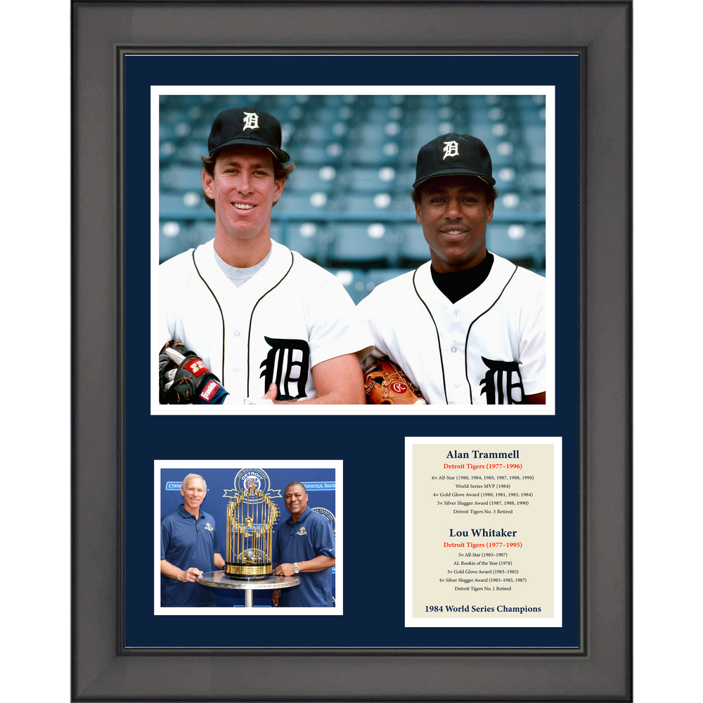 Framed Alan Trammell & Lou Whitaker Detroit Tigers Baseball 11"x14"Three Photo Collage (ONLINE ORDER ONLY)