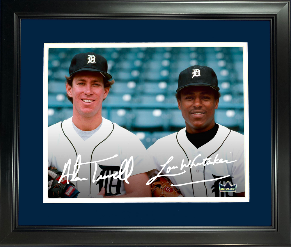 Framed Alan Trammell & Lou Whitaker Detroit Tigers Dual Facsimile Laser Engraved Signature Auto 11"x14"Baseball Photo HOFSM Holo (ONLINE ORDER ONLY)