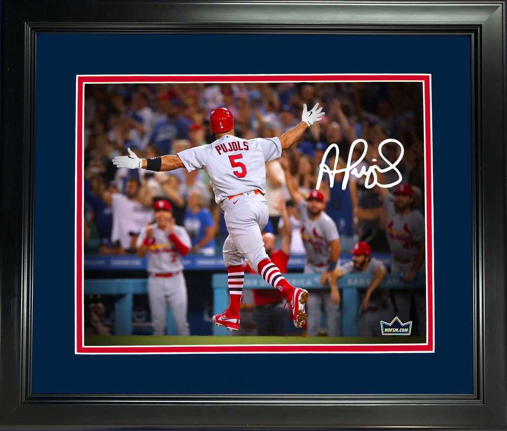 Framed Albert Pujols St. Louis Cardinals Facsimile Laser Engraved Signature Auto 11"x14"Baseball Photo HOFSM Holo (ONLINE ORDER ONLY)