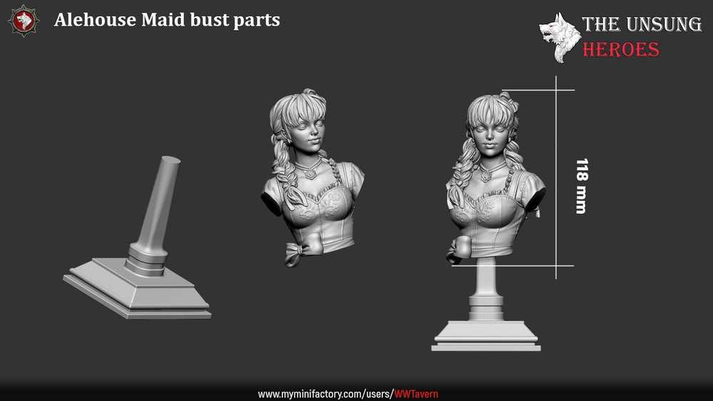 Alehouse Maids Miniature Set – Fantasy Tavern NPCs & Bust (ONLINE ORDER ONLY)