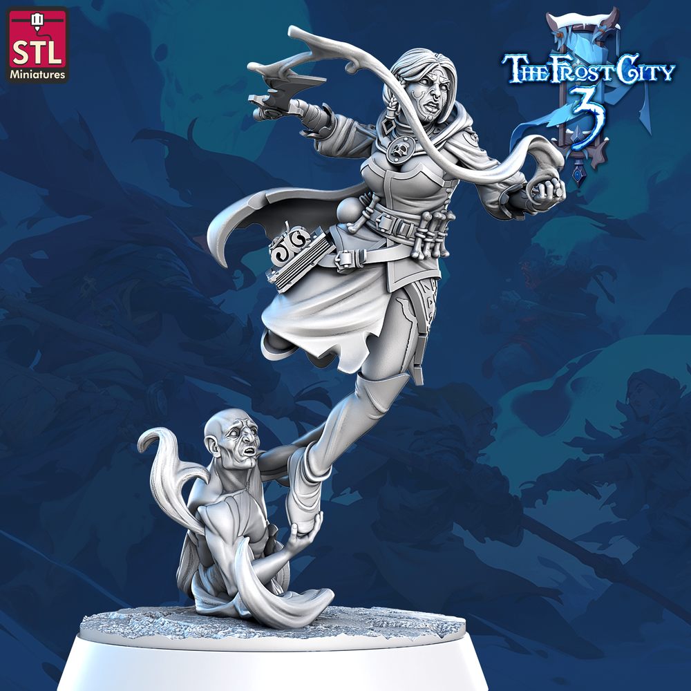 3D Printed STL Miniatures Frost City Alentha Lemedes (Spiritualist) 28 - 32mm War Gaming D&D (Online Only)