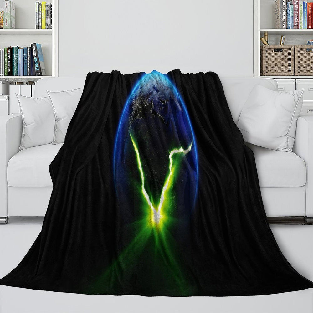 Alien Earth Blanket Pattern Flannel Throw Room Decoration (ONLINE ORDER ONLY)