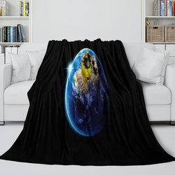 Alien Earth Blanket Pattern Flannel Throw Room Decoration (ONLINE ORDER ONLY)