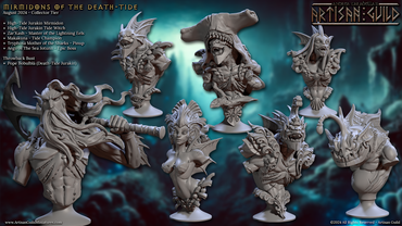 3D Printed Artisan Guild Mirmidons of the Death-Tide Busts Set 28mm 32mm (Online Only)