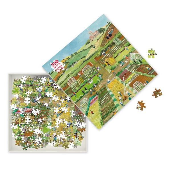 Allotments by Judy Joel 500 Piece Jigsaw Puzzle Flame Tree