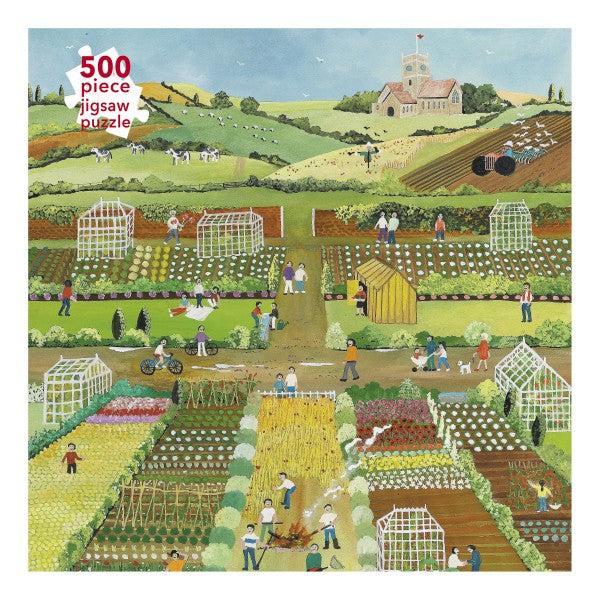 Allotments by Judy Joel 500 Piece Jigsaw Puzzle Flame Tree