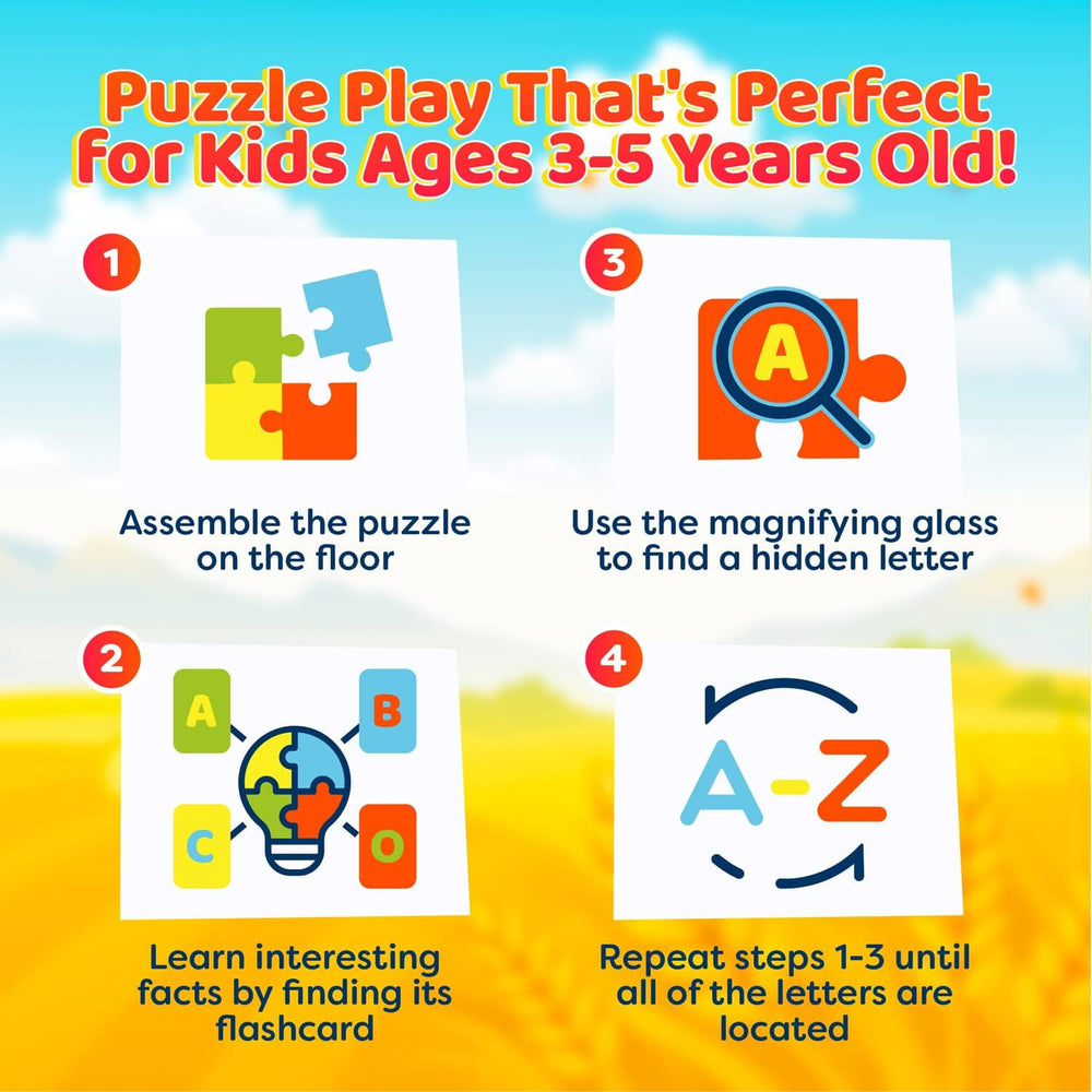 Alphabets Spy 48 Piece Floor Jigsaw Puzzle with Flashcards & Magnifying Glass (ONLINE ORDER ONLY)
