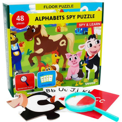 Alphabets Spy 48 Piece Floor Jigsaw Puzzle with Flashcards & Magnifying Glass (ONLINE ORDER ONLY)