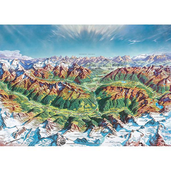 Alpine Mountain World Map Art 2000 Piece Jigsaw Puzzle Heye (ONLINE ORDER ONLY)
