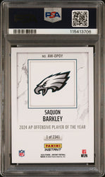 Graded 2024 Panini Instant NFL Saquon Barkley #OPOY Award Winners Football Card PSA 9 Mint (ONLINE ORDER ONLY)