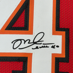 Framed Facsimile Autographed Mike Alstott 35x39 Tampa Bay Red Reprint Laser Auto Football Jersey (ONLINE ORDER ONLY)