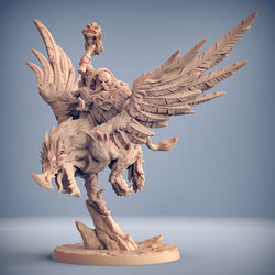 3D Printed Artisan Guild Alvar on Thunderbeak (Gryphon) Dwarven Defenders Set 28mm 32mm (Online Only)