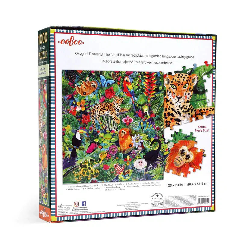 Amazon Rainforest 1000 Piece Jigsaw Puzzle eeBoo (ONLINE ORDER ONLY)