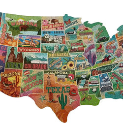 American Road Trip 1000 Piece Shaped Jigsaw Puzzle TDC