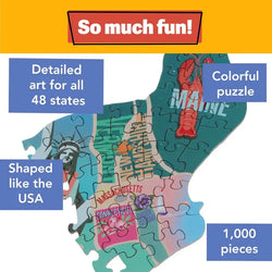 American Road Trip 1000 Piece Shaped Jigsaw Puzzle TDC