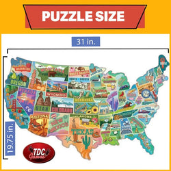 American Road Trip 1000 Piece Shaped Jigsaw Puzzle TDC