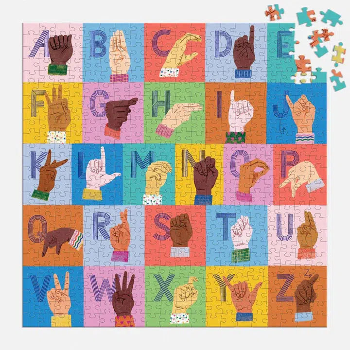 American Sign Language Alphabet 500 Piece Jigsaw Puzzle Mudpuppy (ONLINE ORDER ONLY)