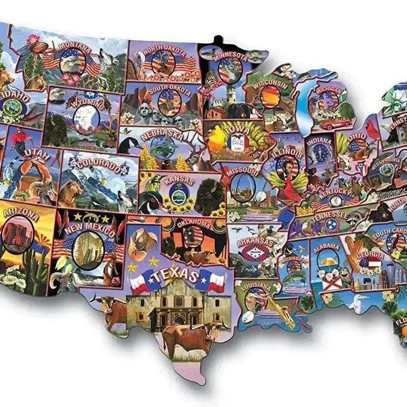 American Vintage Postcards 1000 Piece Shaped Jigsaw Puzzle TDC