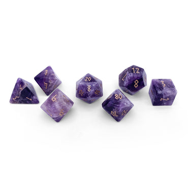 Amethyst - 7 Piece RPG Set Gemstone Dice (Online Only)