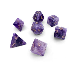 Amethyst - 7 Piece RPG Set Gemstone Dice (Online Only)