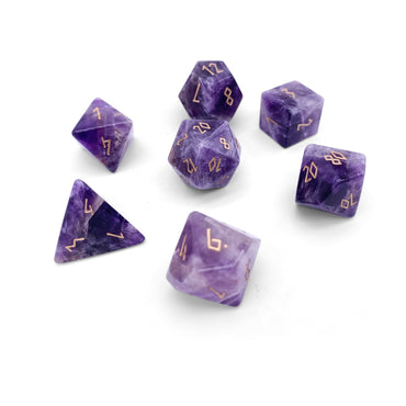 Amethyst - 7 Piece RPG Set Gemstone Dice (Online Only)