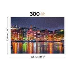 Amsterdam by Night 300 Piece Wood Jigsaw Puzzle Wooden City (ONLINE ORDER ONLY)