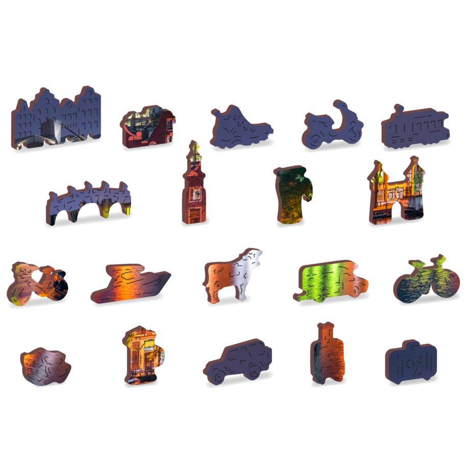Amsterdam by Night 300 Piece Wood Jigsaw Puzzle Wooden City (ONLINE ORDER ONLY)