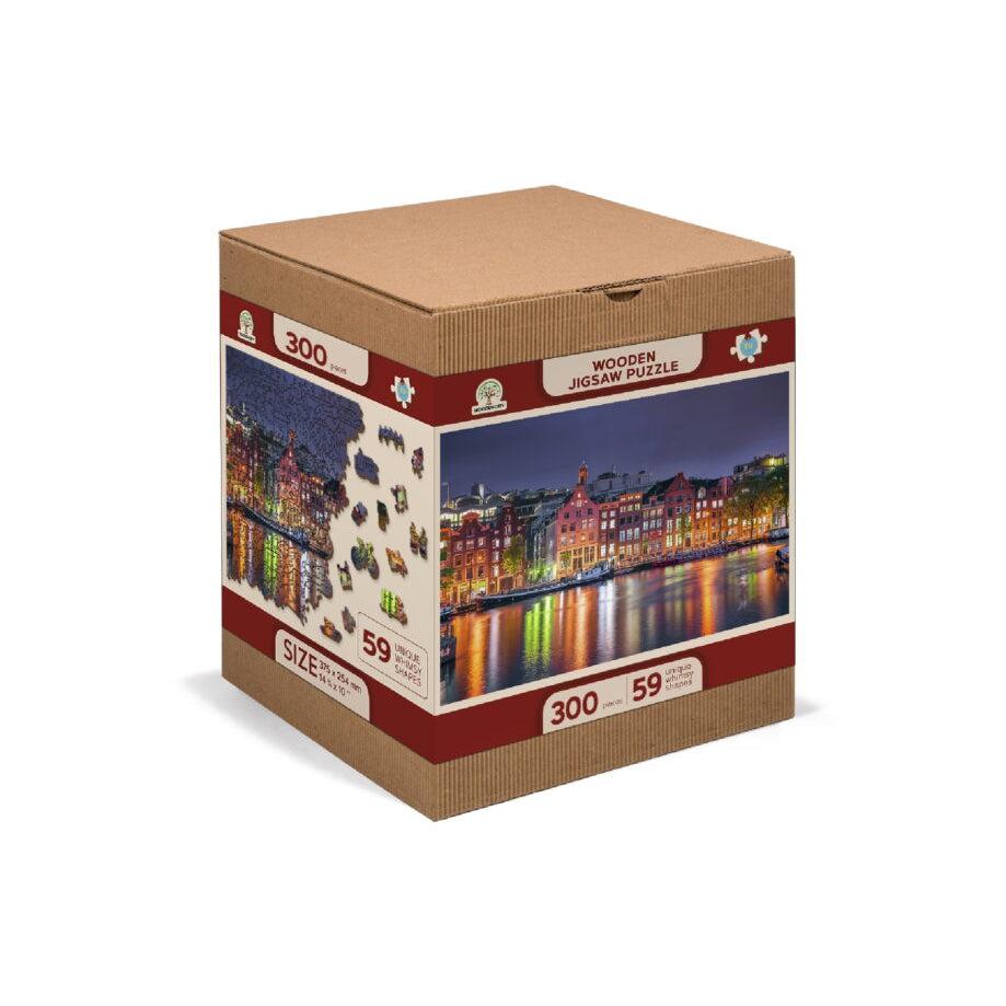 Amsterdam by Night 300 Piece Wood Jigsaw Puzzle Wooden City (ONLINE ORDER ONLY)