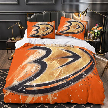 Anaheim Ducks Bedding Set Pattren Quilt Duvet Cover Without Filler (Online Order Only)