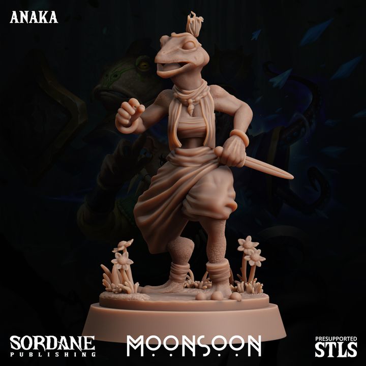 3D Printed Sordane Publishing Anaka Moonsoon 28 32mm D&D (Online Only)