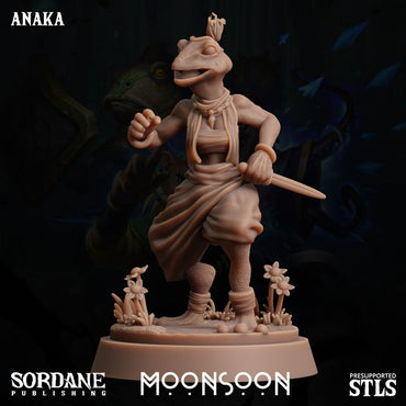 3D Printed Sordane Publishing Anaka Moonsoon 28 32mm D&D (Online Only)