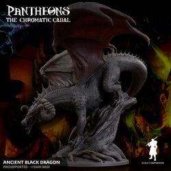 3D Printed Sordane Publishing Ancient Black Dragon Pantheons The Chromatic Cabal 28 32mm D&D (Online Only)