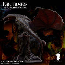 3D Printed Sordane Publishing Ancient Black Dragon Pantheons The Chromatic Cabal 28 32mm D&D (Online Only)