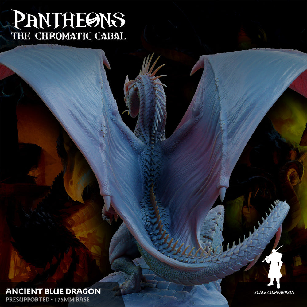 3D Printed Sordane Publishing Ancient Blue Dragon Pantheons The Chromatic Cabal 28 32mm D&D (Online Only)