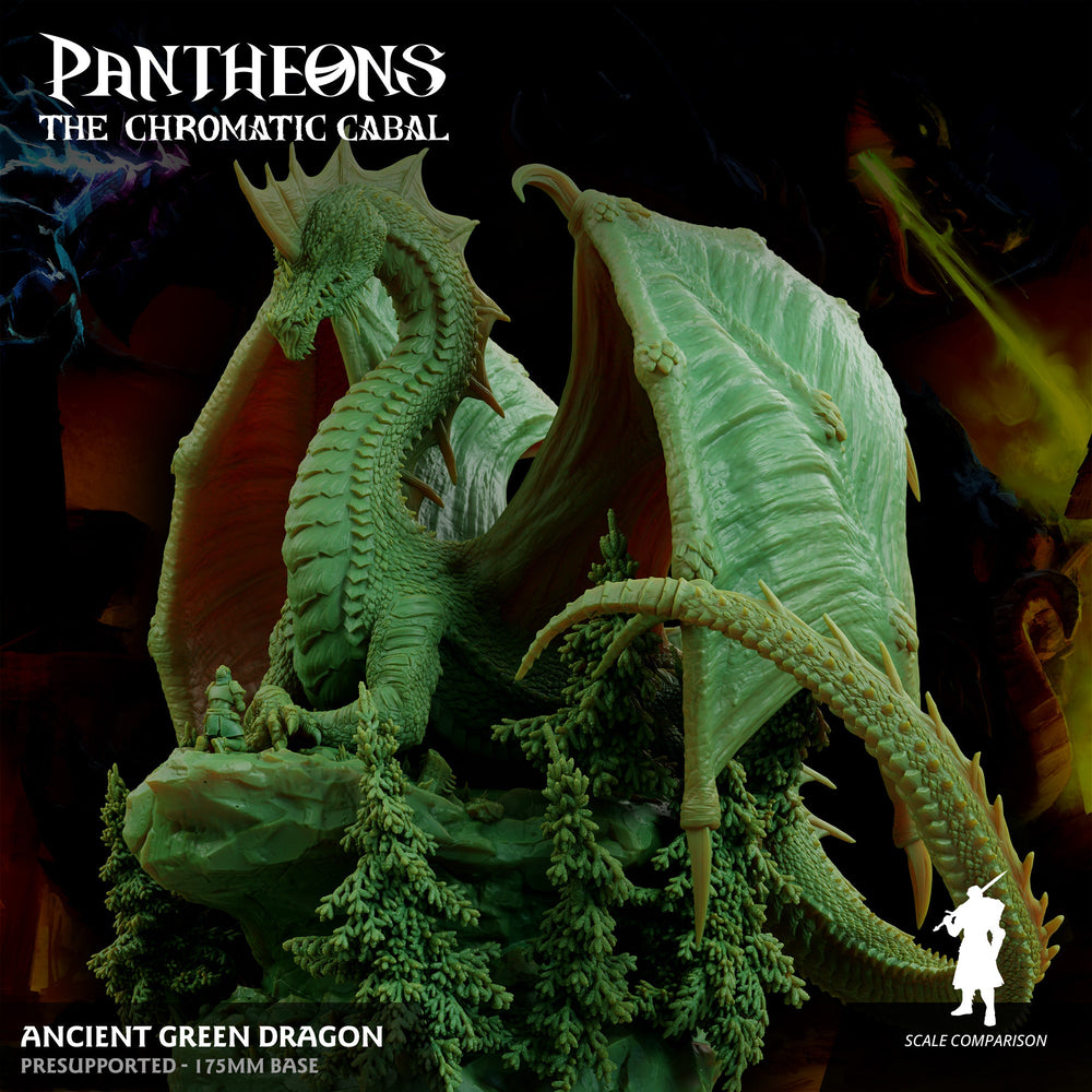 3D Printed Sordane Publishing Ancient Green Dragon Pantheons - The Chromatic Cabal  28 32mm D&D (Online Only)