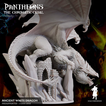 3D Printed Sordane Publishing Ancient White Dragon Pantheons - The Chromatic Cabal 28 32mm D&D (Online Only)