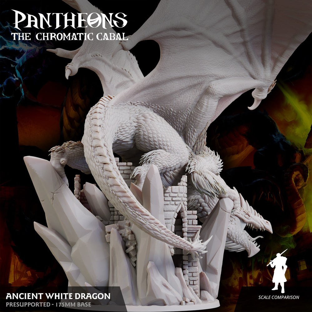 3D Printed Sordane Publishing Ancient White Dragon Pantheons - The Chromatic Cabal 28 32mm D&D (Online Only)