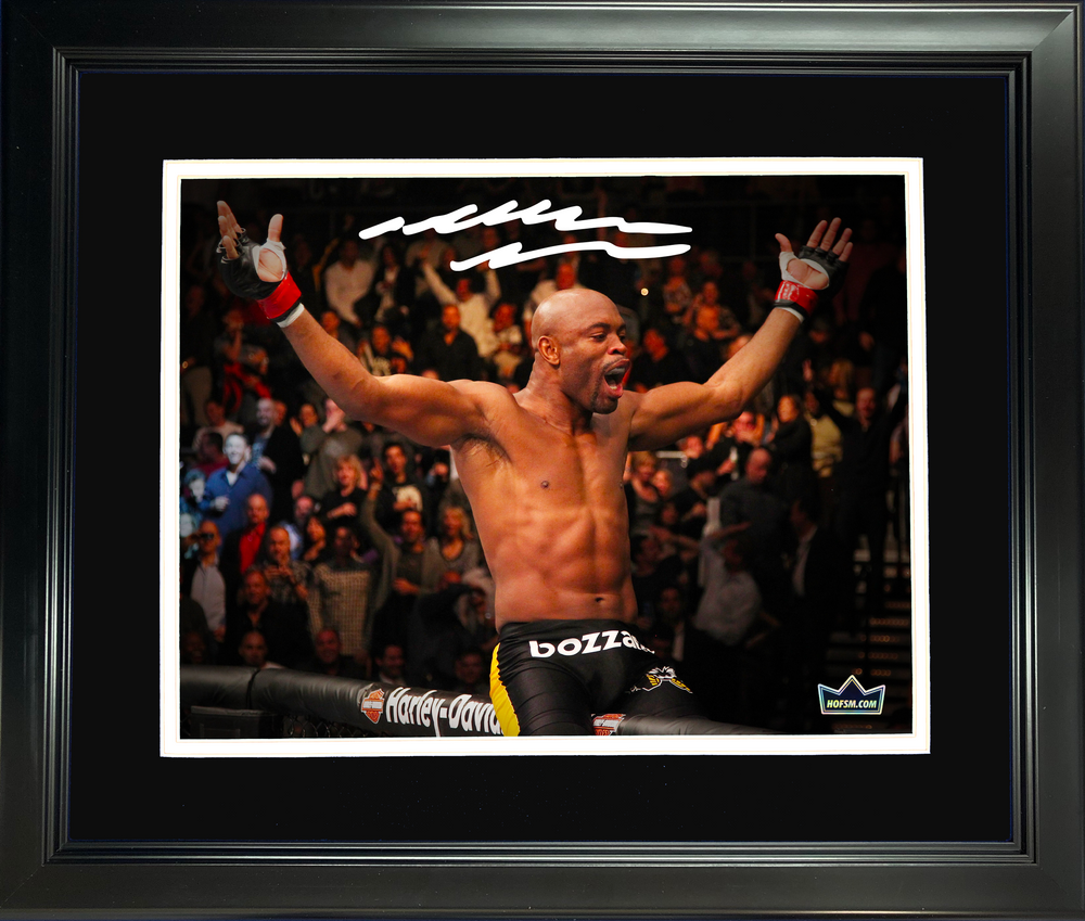Framed Anderson Silva UFC MMA Facsimile Laser Engraved Signature Auto 11"x14"Photo HOFSM Holo (ONLINE ORDER ONLY)
