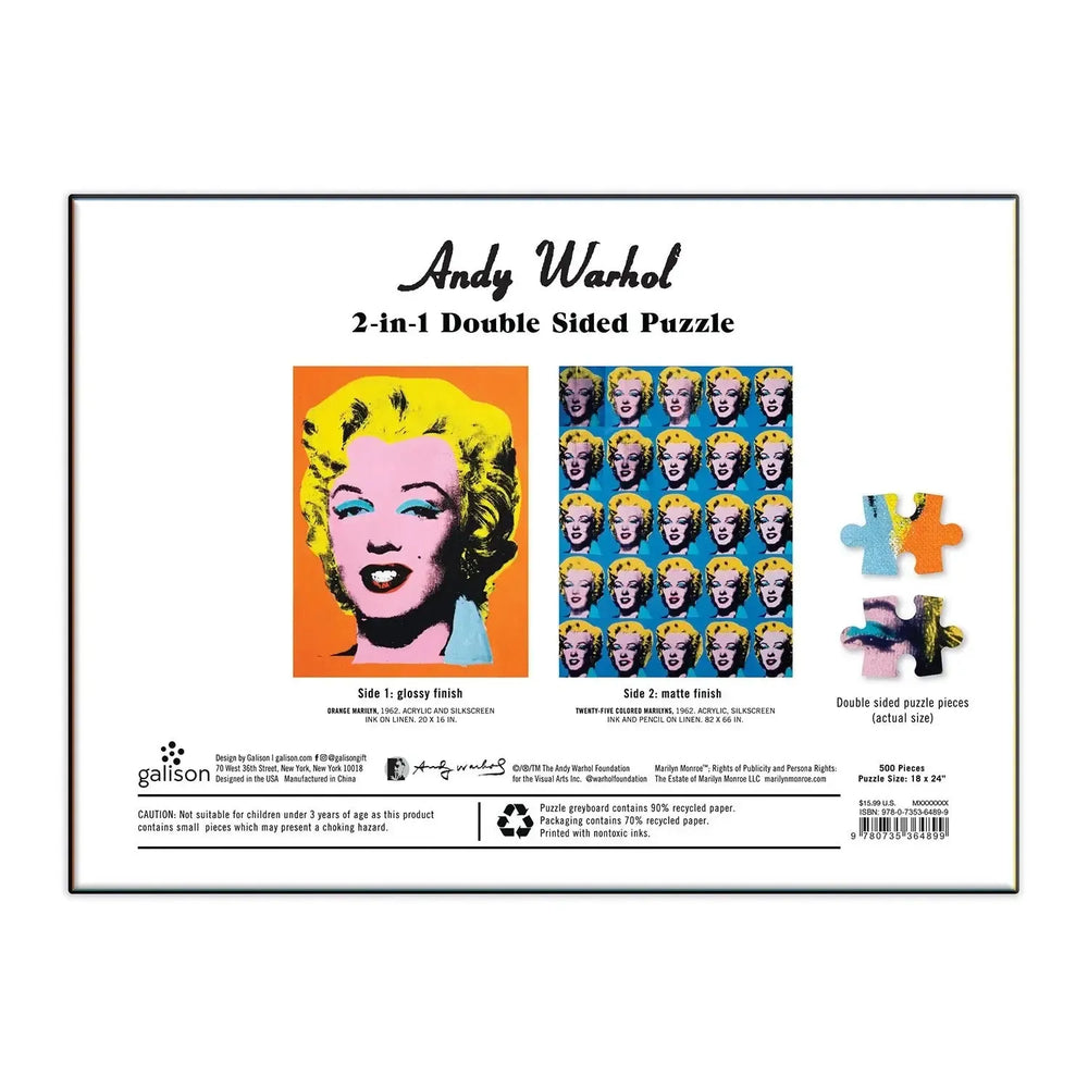 Andy Warhol Marilyn Double-Sided 500 Piece Jigsaw Puzzle Galison (ONLINE ORDER ONLY)