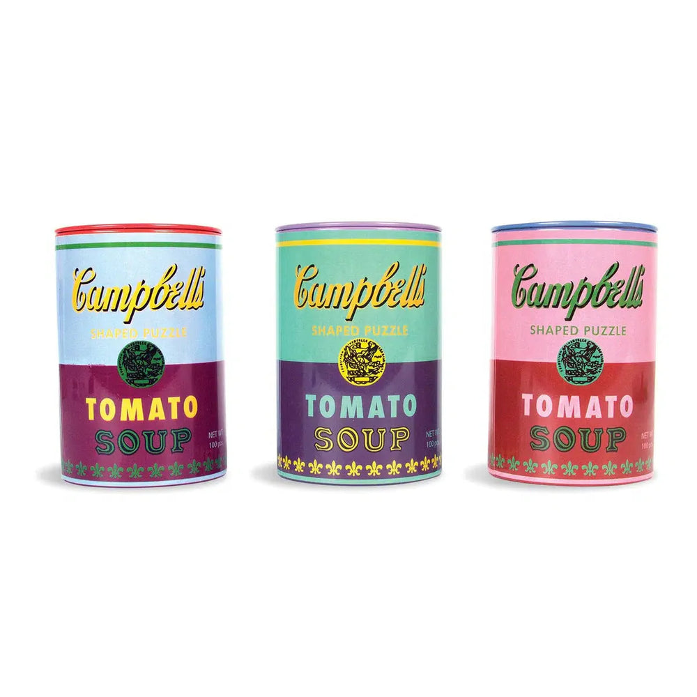 Andy Warhol Soup Cans Set of 3 100 Piece Shaped Puzzles in Tins Galison (ONLINE ORDER ONLY)