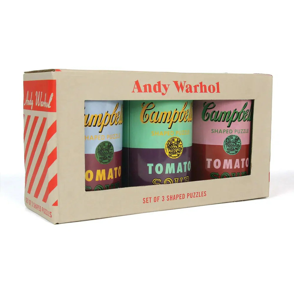 Andy Warhol Soup Cans Set of 3 100 Piece Shaped Puzzles in Tins Galison (ONLINE ORDER ONLY)