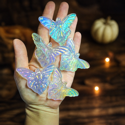 Angel Aura Quartz Crystal Fairy Perched on a Mushroom