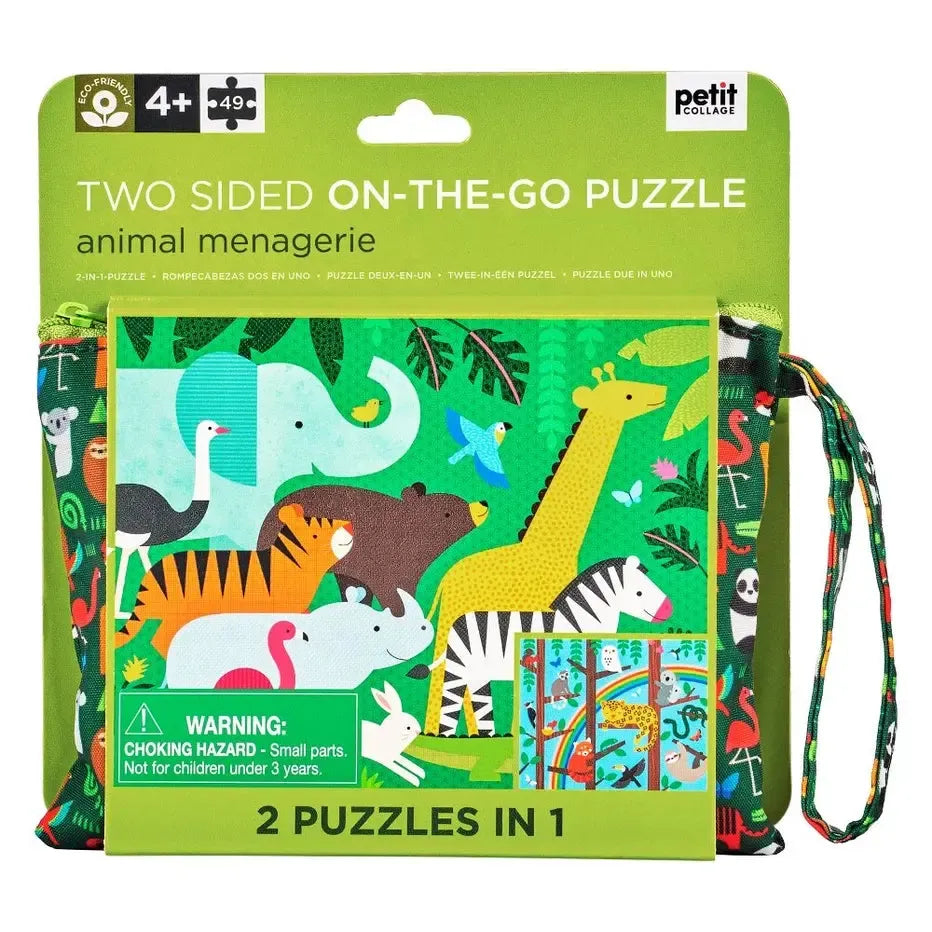 Animal Menagerie "On-the-Go" 49 Piece Double-Sided Jigsaw Puzzle Chronicle (ONLINE ORDER ONLY)