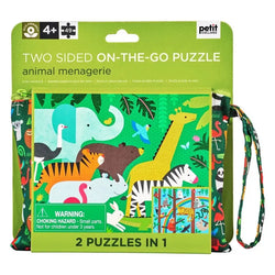 Animal Menagerie "On-the-Go" 49 Piece Double-Sided Jigsaw Puzzle Chronicle (ONLINE ORDER ONLY)