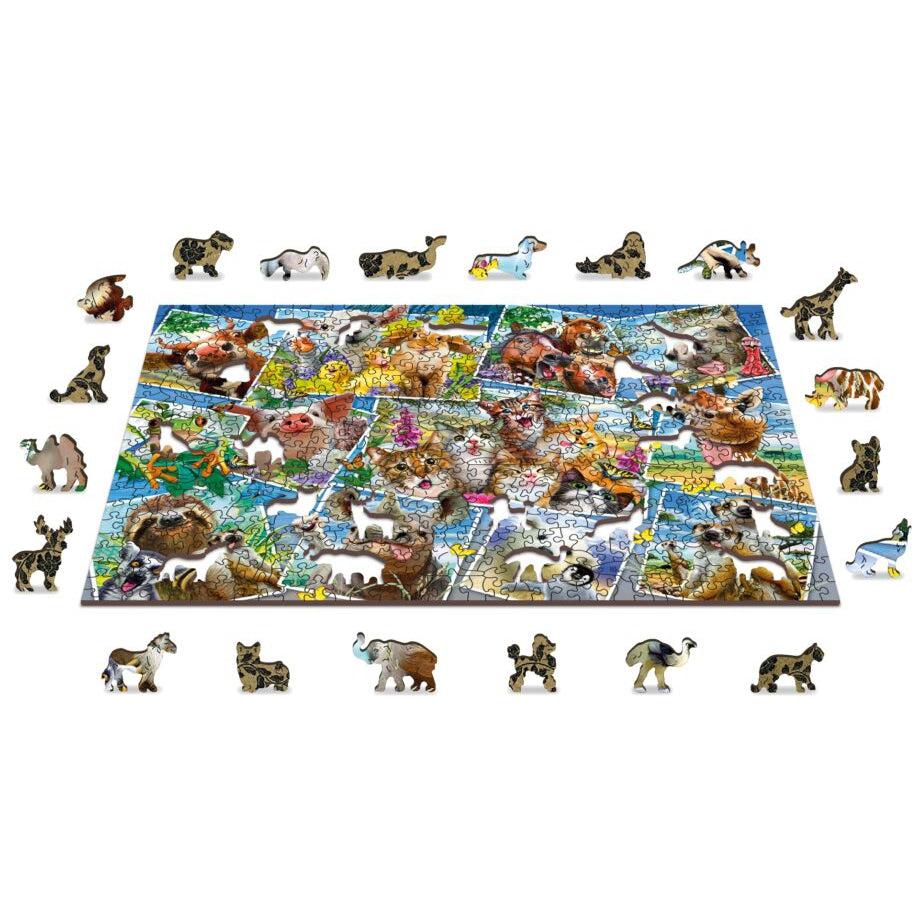 Animal Postcards 505 Piece Wood Jigsaw Puzzle Wooden City (ONLINE ORDER ONLY)