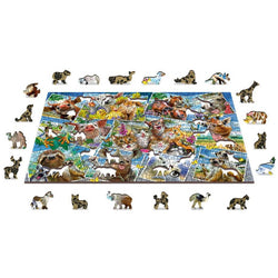 Animal Postcards 505 Piece Wood Jigsaw Puzzle Wooden City (ONLINE ORDER ONLY)