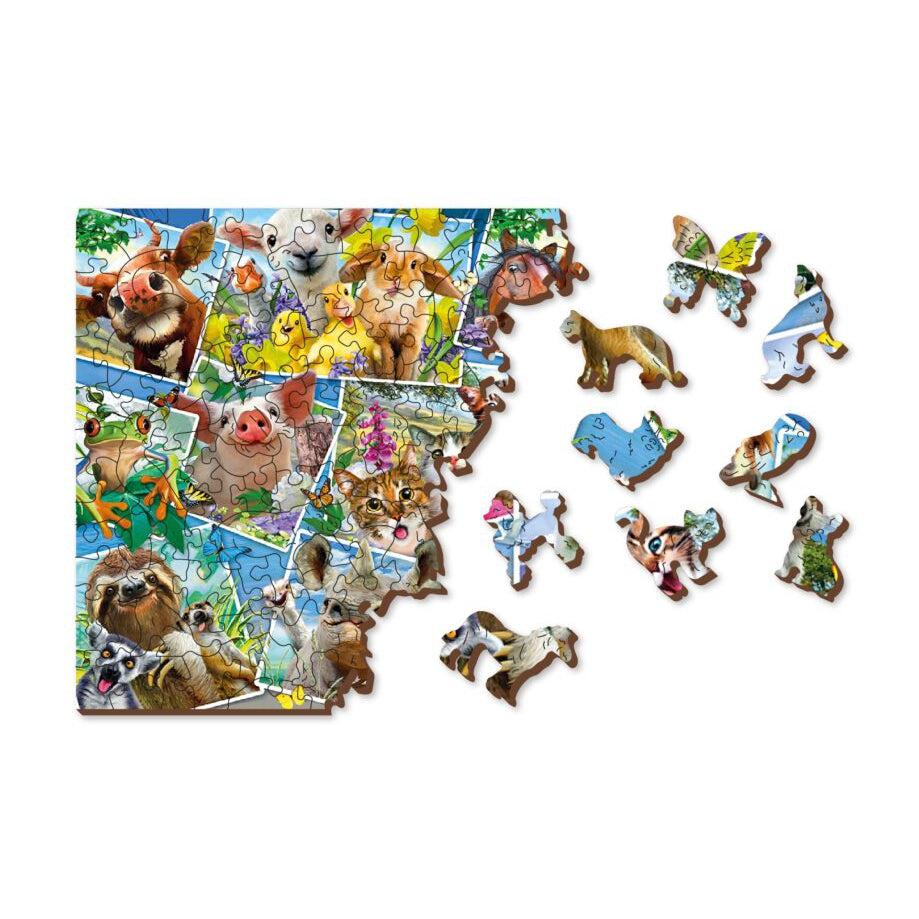 Animal Postcards 505 Piece Wood Jigsaw Puzzle Wooden City (ONLINE ORDER ONLY)